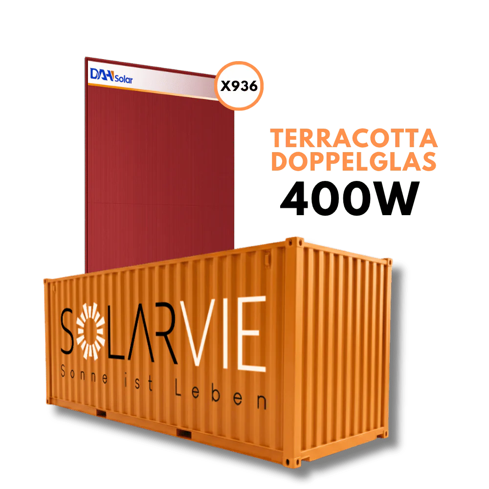DAH Solar 400W terracotta Doppelglas (ROTES PV MODUL) (Container = 936 Stück)