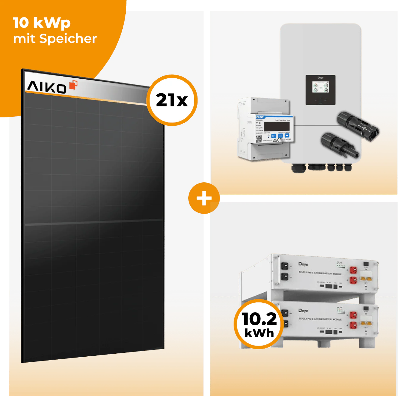 PV Komplettset 10 kWp – 21 x Aiko 470 Neostar 3S+ & Deye SUN-10K-SG05LP3-EU-SM2 opt. Deye SE-G5.1 pro B - LV Speicher - Image 5