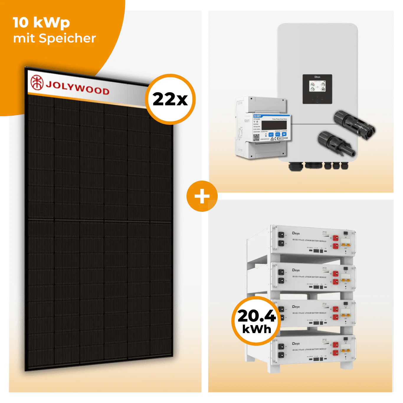 PV Komplettset 10 kWp – 22 x Jolywood 455 Full Black & Deye SUN-10K-SG05LP3-EU-SM2 opt. Deye SE-G5.1 pro B - LV Speicher - Image 7
