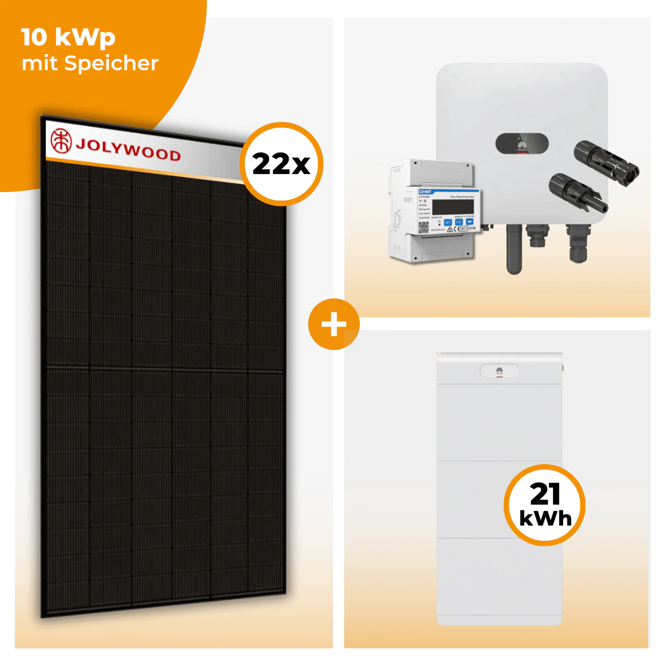 PV Komplettset 10 kWp – 22 x Jolywood 455 Full Black & Huawei SUN2000 MAP0 opt. Huawei LUNA2000 Speicher - Image 8
