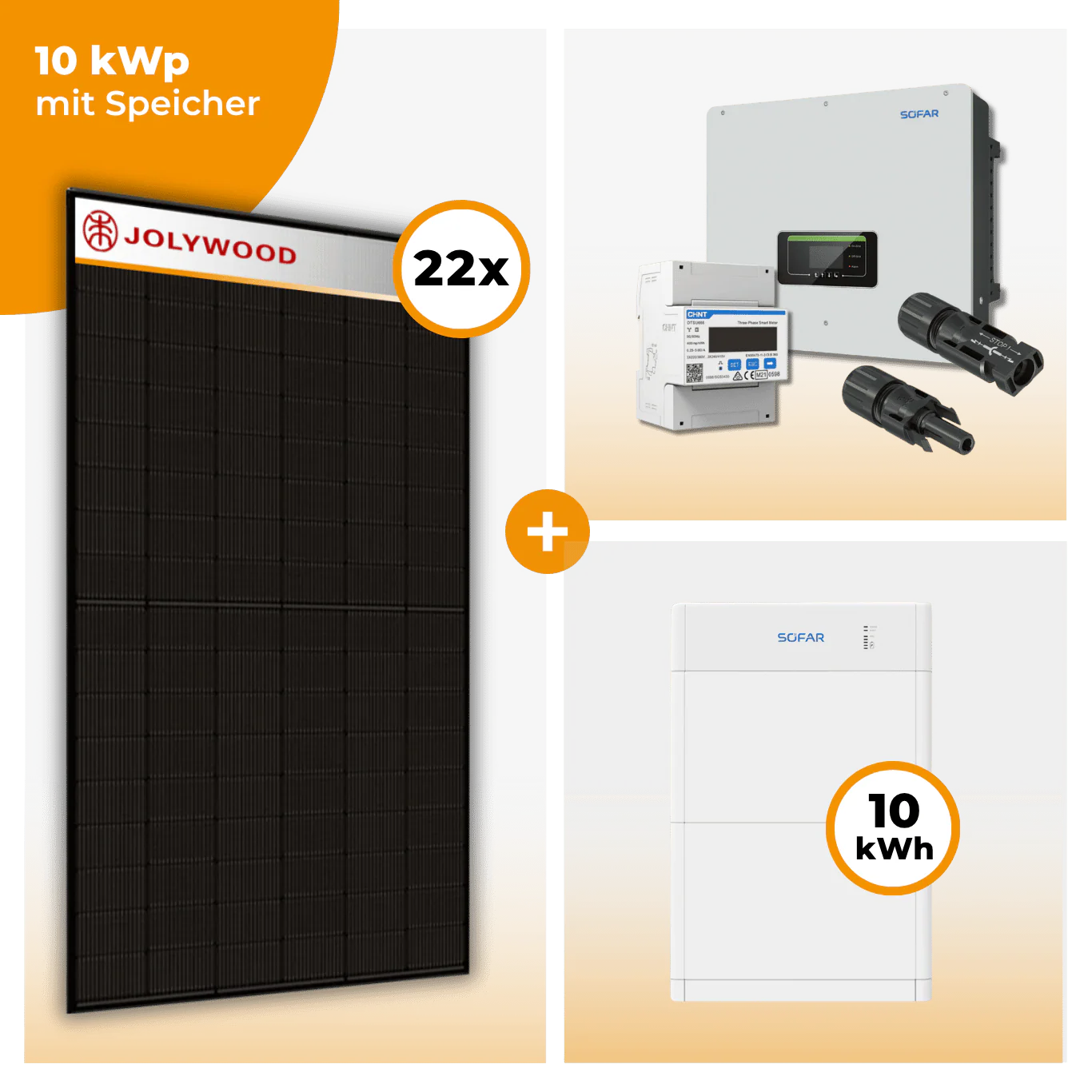 PV Komplettset 10 kWp – 22 x Jolywood 455 Full Black & SofarSolar HYD KTL-3PH opt. SofarSolar BTS DS5 Speicher - Image 4