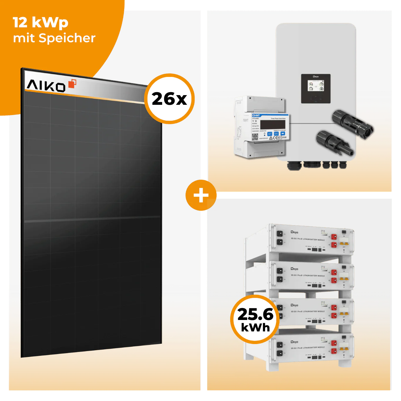 PV Komplettset 12 kWp – 26 x Aiko 470 Neostar 3S+ & Deye SUN-12K-SG05LP3-EU-SM2 opt. Deye SE-G5.1 pro B - LV Speicher - Image 8