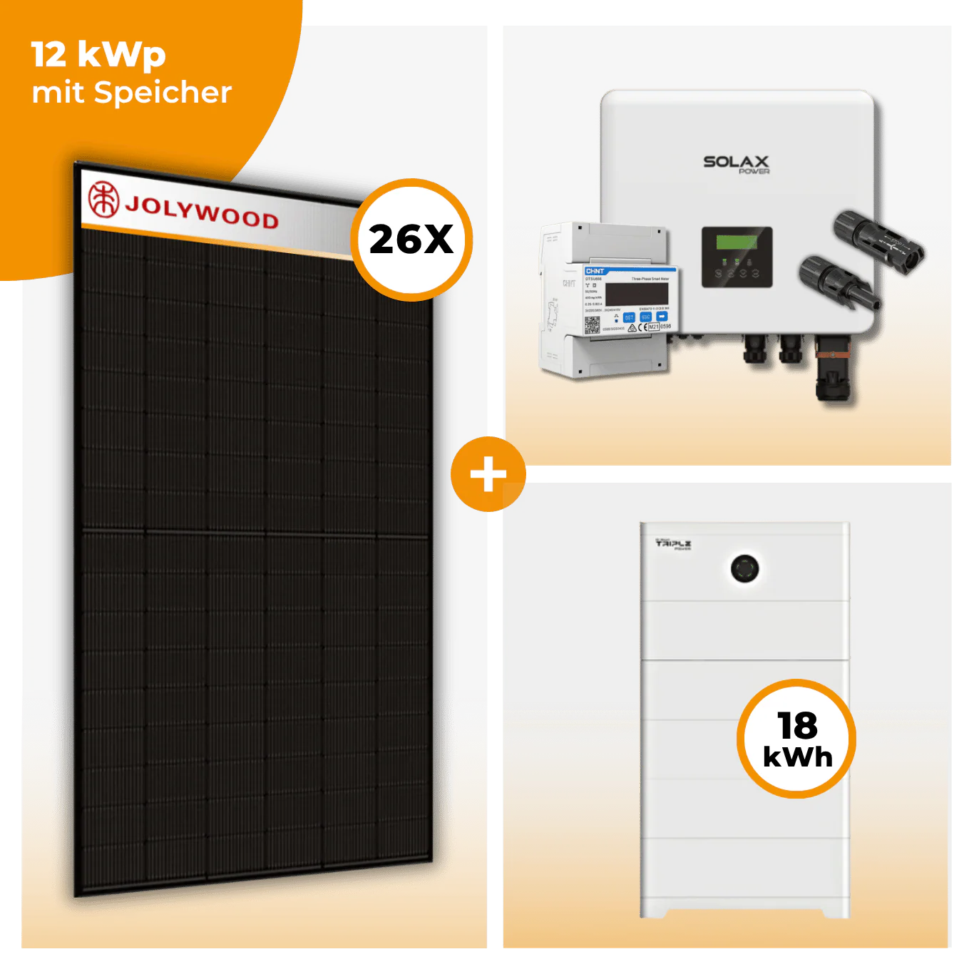 PV Komplettset 12 kWp – 26 x Jolywood 455 Full Black & Solax X3 Hybrid opt. T-BAT SYS Speicher - Image 8