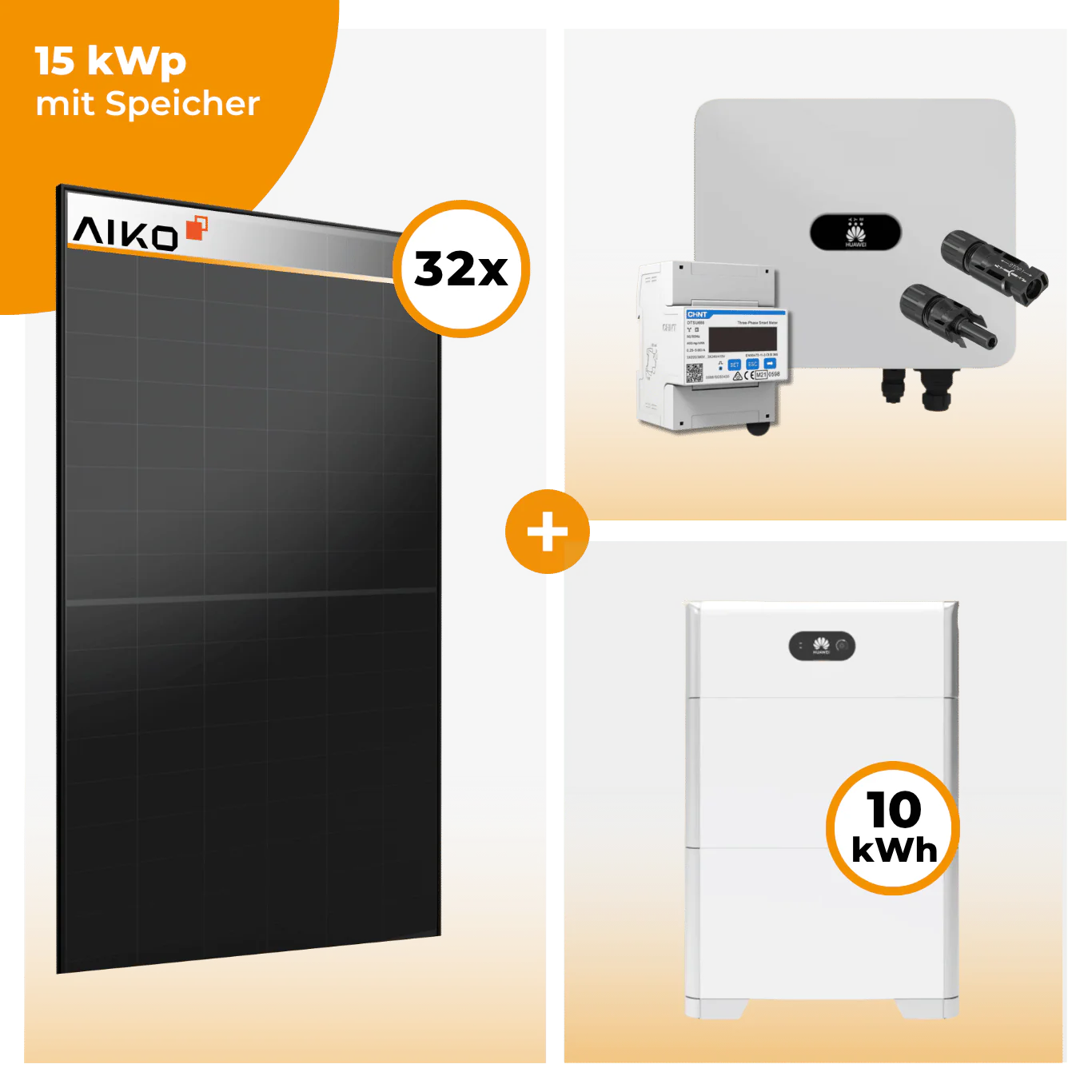 PV Komplettset 15 kWp – 32 x Aiko 470 Neostar 3S+ & Huawei SUN2000 MAP0 opt. Huawei LUNA2000 Speicher - Image 4