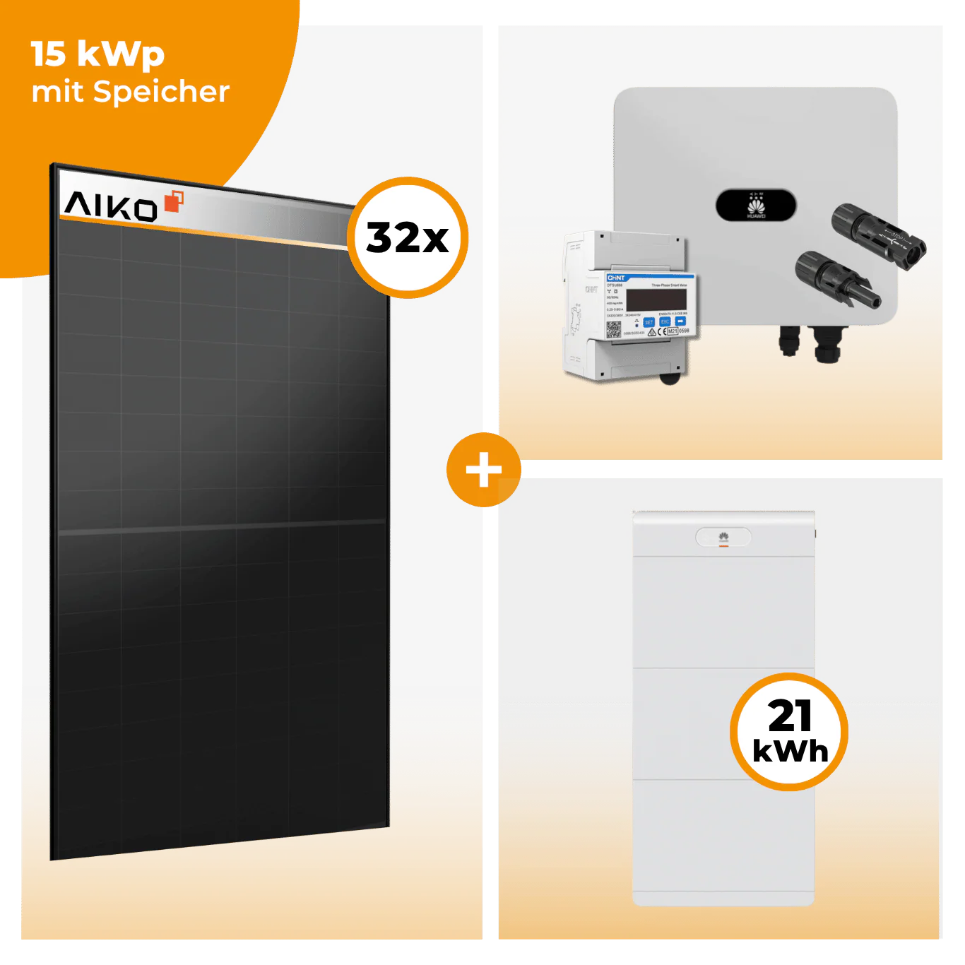 PV Komplettset 15 kWp – 32 x Aiko 470 Neostar 3S+ & Huawei SUN2000 MAP0 opt. Huawei LUNA2000 Speicher - Image 8