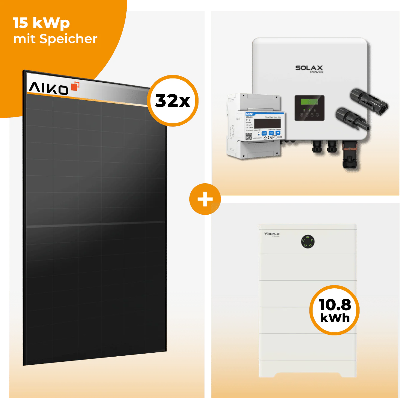 PV Komplettset 15 kWp – 32 x Aiko 470 Neostar 3S+ & Solax X3 Hybrid opt. T-BAT SYS Speicher - Image 5