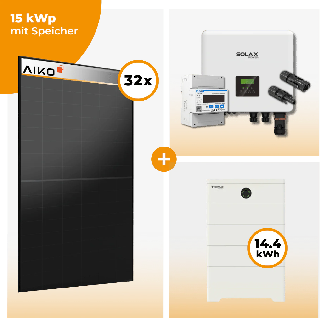 PV Komplettset 15 kWp – 32 x Aiko 470 Neostar 3S+ & Solax X3 Hybrid opt. T-BAT SYS Speicher - Image 6