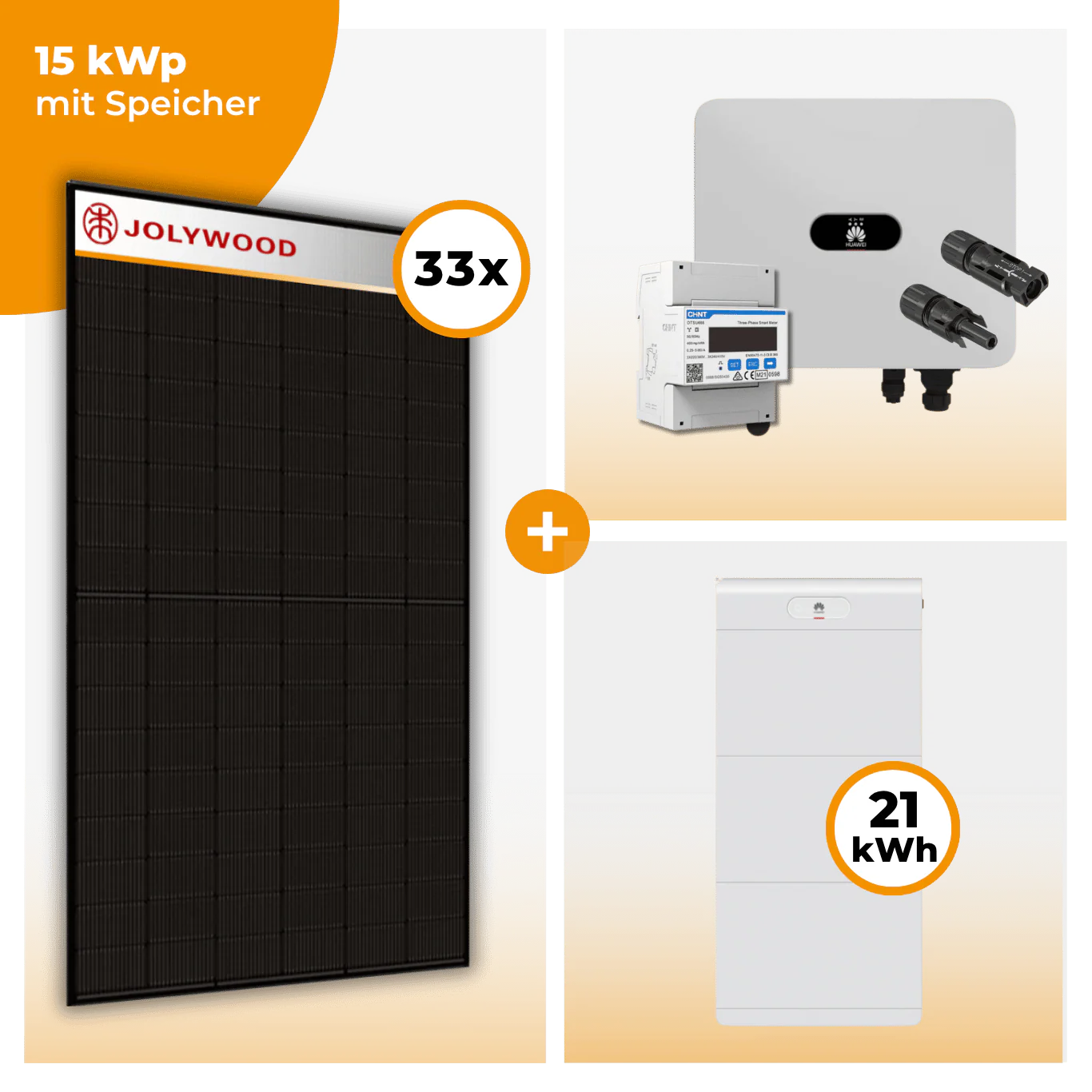 PV Komplettset 15 kWp – 33 x Jolywood 455 Full Black & Huawei SUN2000 MAP0 opt. Huawei LUNA2000 Speicher - Image 8