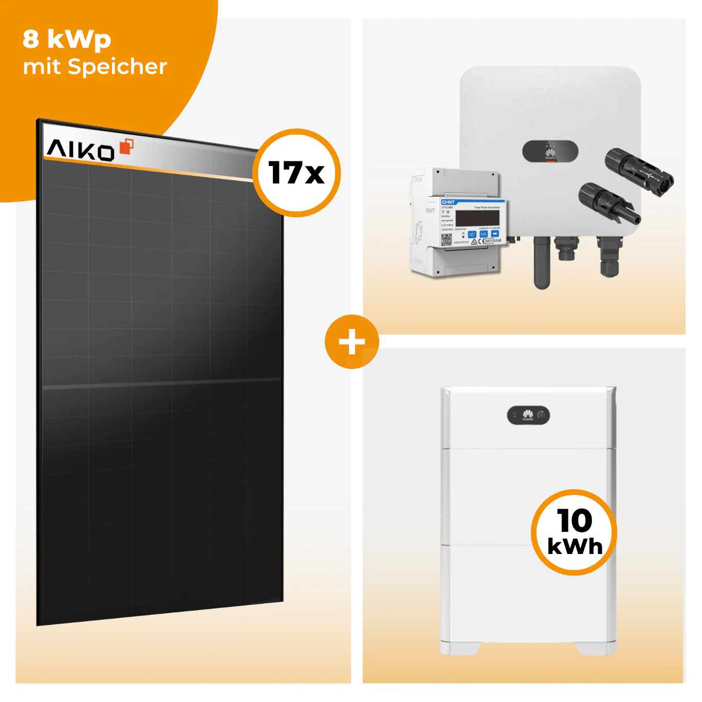 PV Komplettset 8 kWp – 17 x Aiko 470 Neostar 3S+ & Huawei SUN2000 MAP0 opt. Huawei LUNA2000 Speicher - Image 4