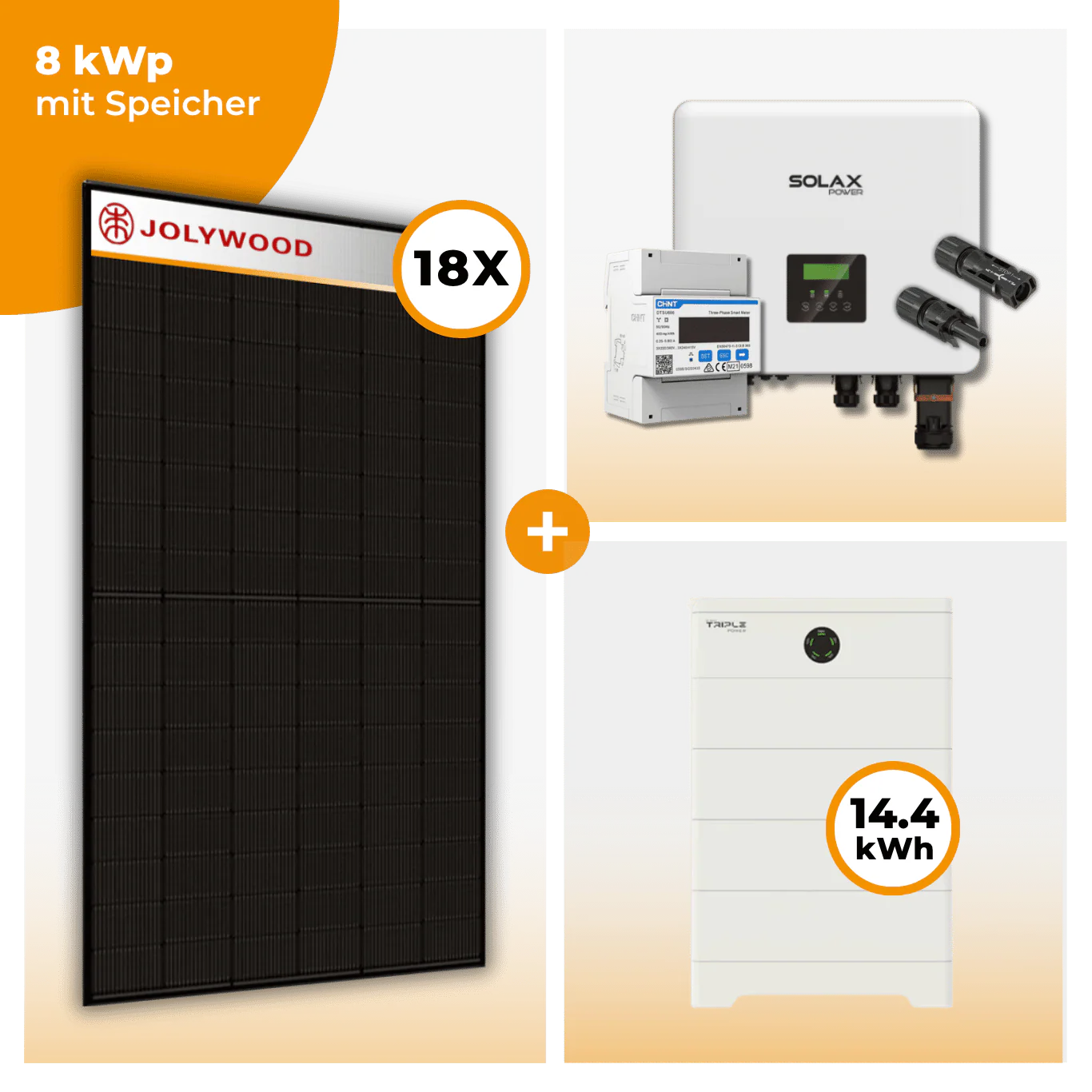 PV Komplettset 8 kWp – 18 x Jolywood 455 Full Black & Solax X3 Hybrid opt. T-BAT SYS Speicher - Image 6