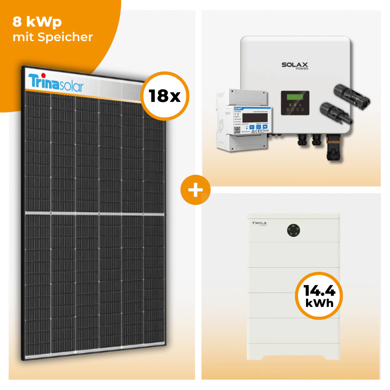 PV Komplettset 8 kWp – 18 x Trina 465 Black Frame & Solax X3 Hybrid opt. T-BAT SYS Speicher - Image 5