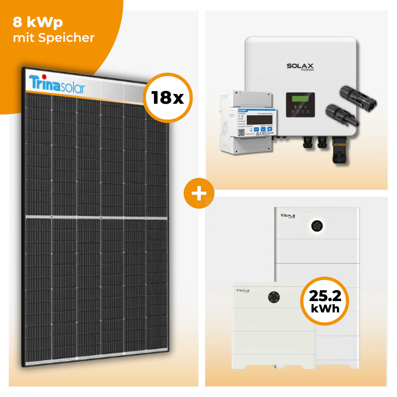 PV Komplettset 8 kWp – 18 x Trina 465 Black Frame & Solax X3 Hybrid opt. T-BAT SYS Speicher - Image 8
