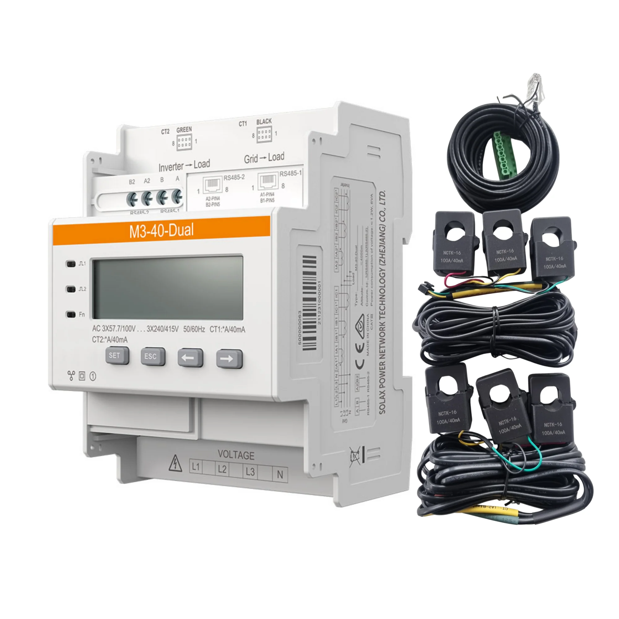 SolaX Power 3Ph Meter M3-40-Dual incl. 2x100A/40mA